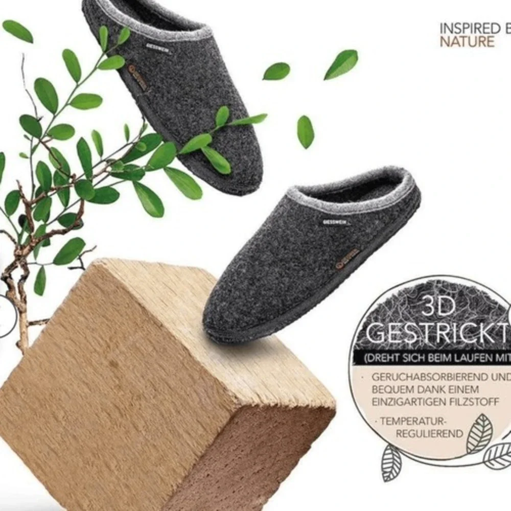 GIESSWEIN Unisex Dannheim Hausschuhe, Anthrazit‎ 019, black New With Tags in PKG